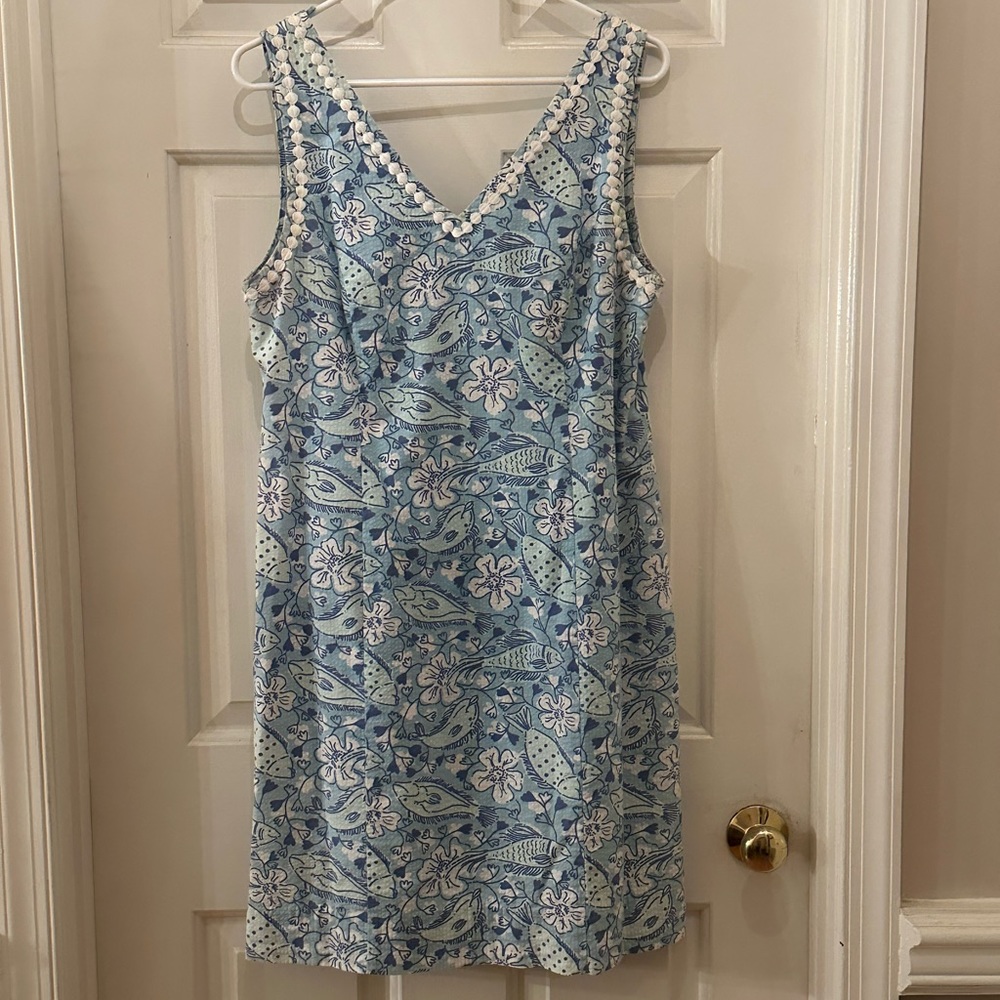 Lily Pulitzer Size 12 blue and white cotton sun dress, lined.